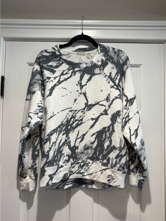 Zella Tops - Zella Women’s Small -White and Charcoal Marble‎ Crewneck Sweatshirt